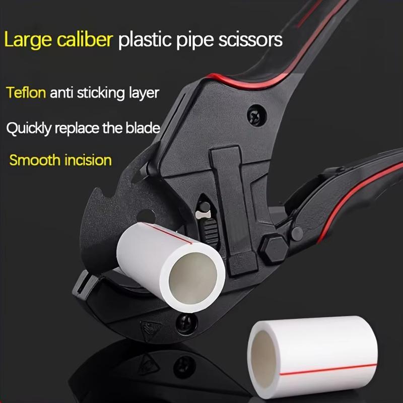 Aluminum Alloy Pipe Cutter, Professional Plumbing Tool, with Steel Blade, Ratchet Self-Locking Design, for PVC and PPR Plastic