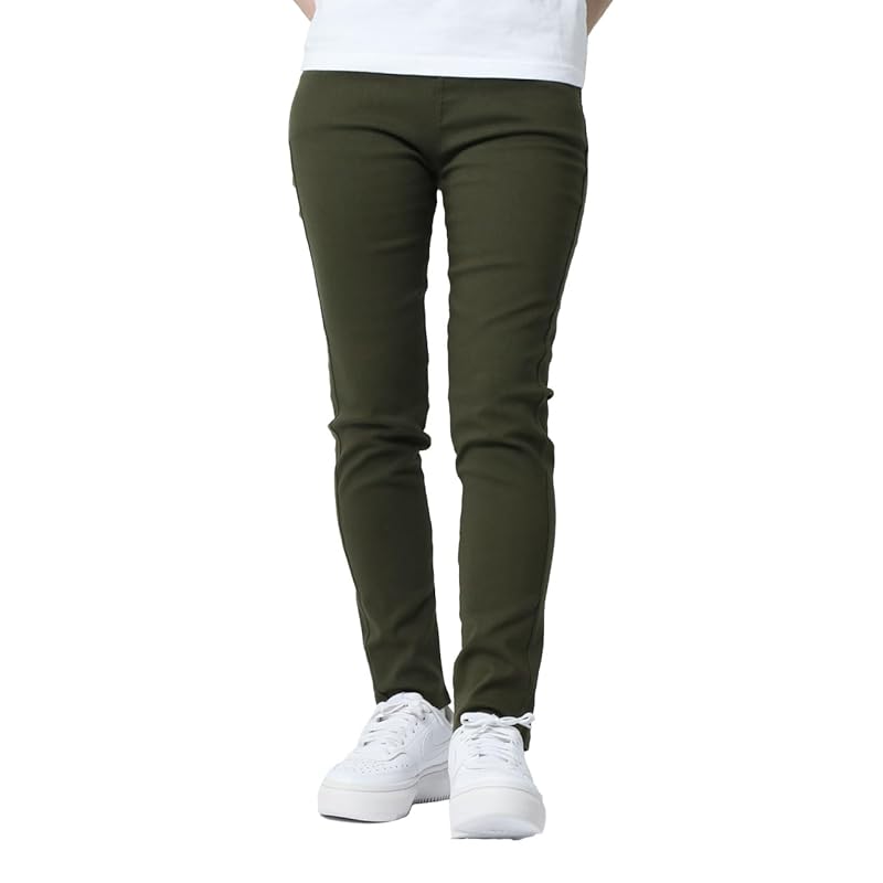 

[M.R.U.] leggings ladies leggings pants Fleece lining twill Was it warm stretch khaki LL