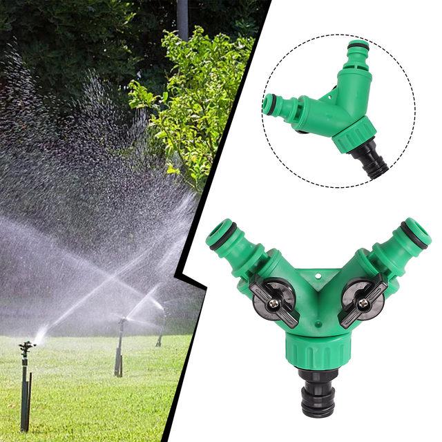 2-Wege-Garten-Wasserrohr-Verbindungsstücke Rohradapter Y-Form Schlauchverteilerventil Drei-Wege-Kunststoffventil mit Schalter