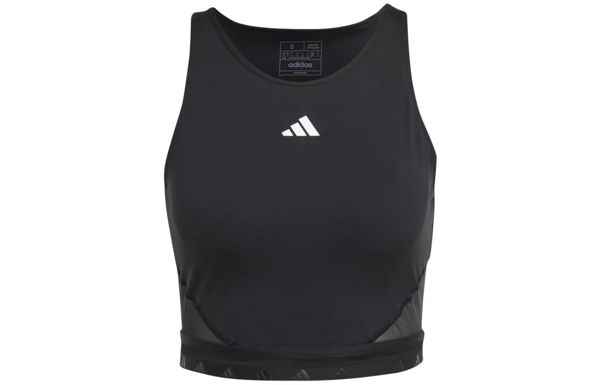 Adidas Aeroready Hyperglam Укороченный Топ Спортивные Жилеты Женские Черный IB2310 L