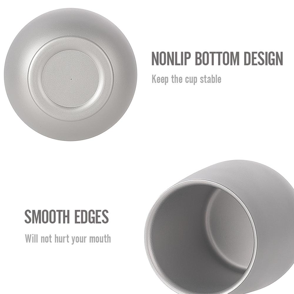 120ml Ultralight Ti Double Wall Insulated Water Cup Tea Cup Mug for Outdoor Camping Hiking