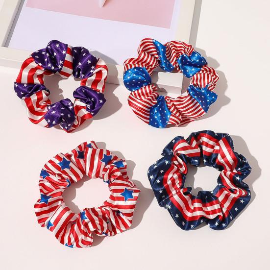 DamenHaargummi Weich Fest Haltbar Dehnbar Nützlich Hohe Elastizität Gummiband Amerikanische Flagge Druck Waschbar Haargummi HaarDekoration