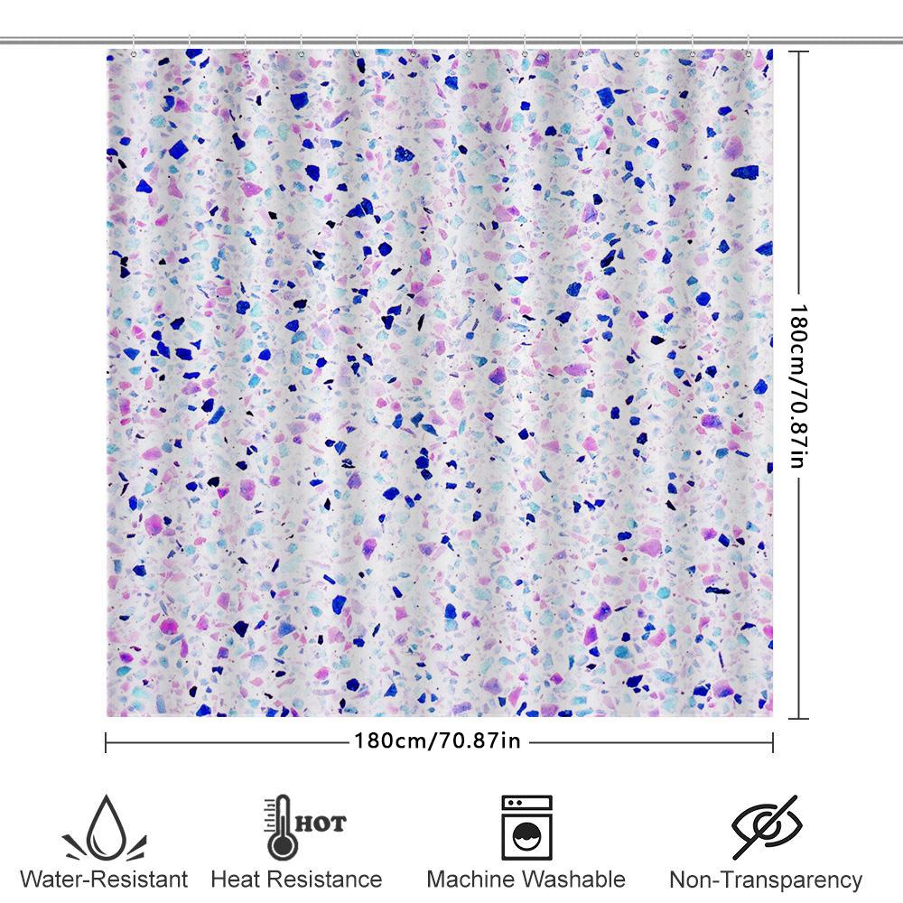 Colorful Polka Dot Shower Curtain For Bathroom Decor Pink Blue White Printed Waterproof Fabric With Metal Grommets Size 72X84 In