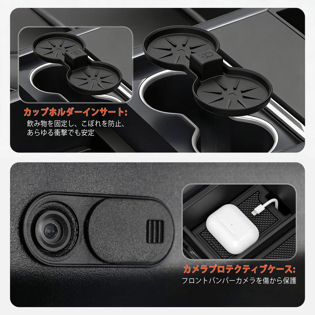 Tesla Dedicated Center Console Storage Tray Sliding Drawer Storage Box Water Cup Compatible with Tesla Model Y Juniper Tesla Model 3 Car Interior