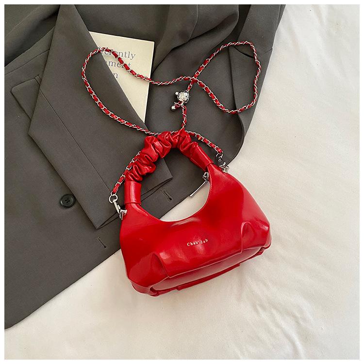Folded Portable Small Bag Women's Summer New Dumpling Bag Versatile Chain Commuter Shoulder Messenger Bag