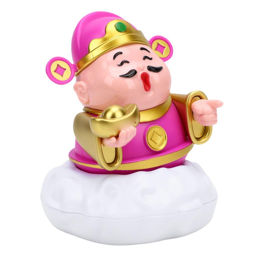 Caishen Statue Solar Powered Auto Shaking Tsai Shen Yeh Figurine Wealth Fortune Statue for Home Store   Car