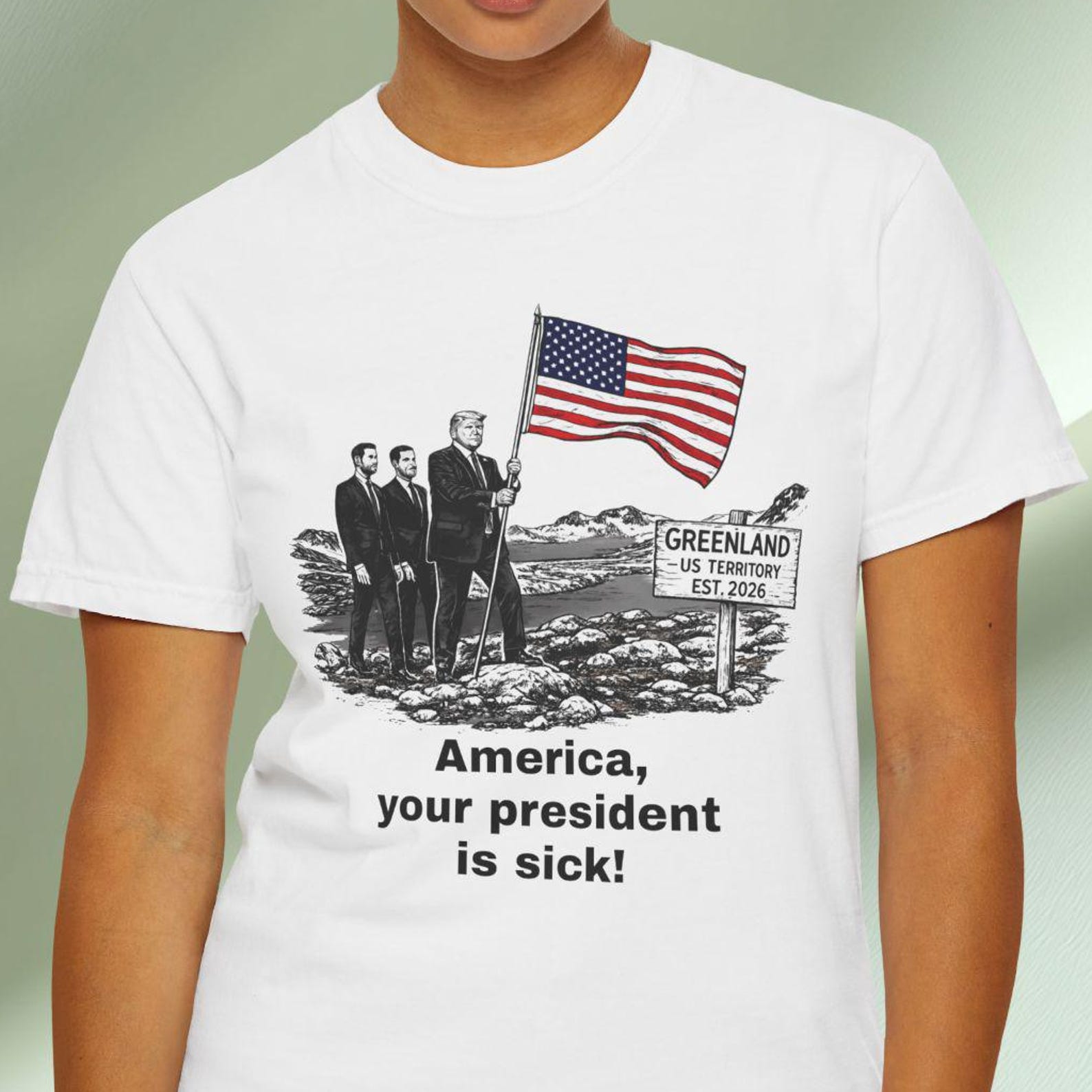 Political Satire T-Shirt, America Your President Is Sick, Protest Graphic Tee 4XL