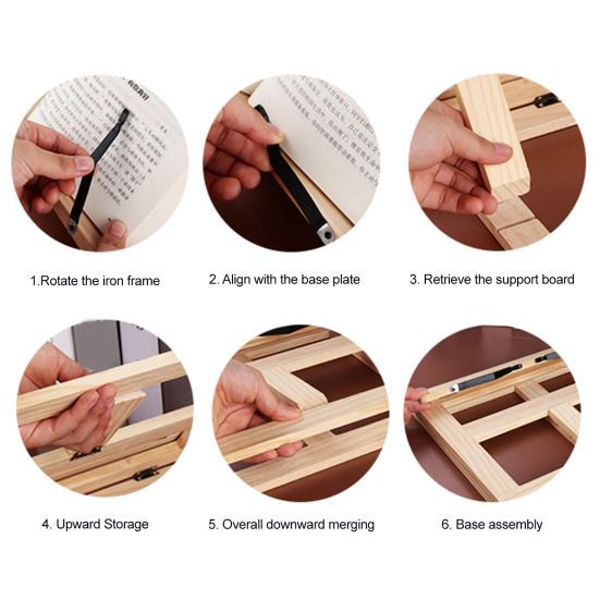 Yousheng Holz Buchständer Bücherregal Ergonomischer Leseständer für Laptops Tablets Verstellbarer Lernständer für Kinder