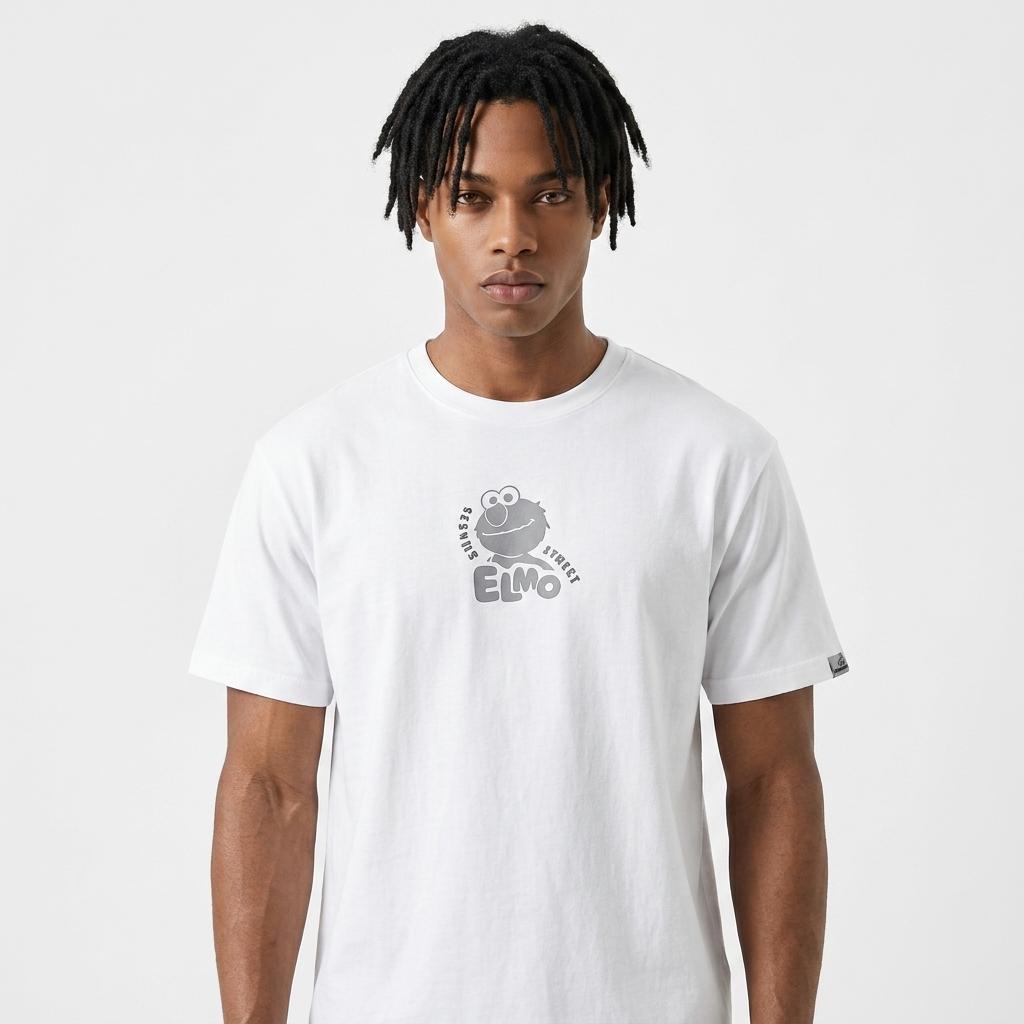 Cool Graphic Sesame Street Couple T-Shirt - Short Sleeve Matching Tee M белый