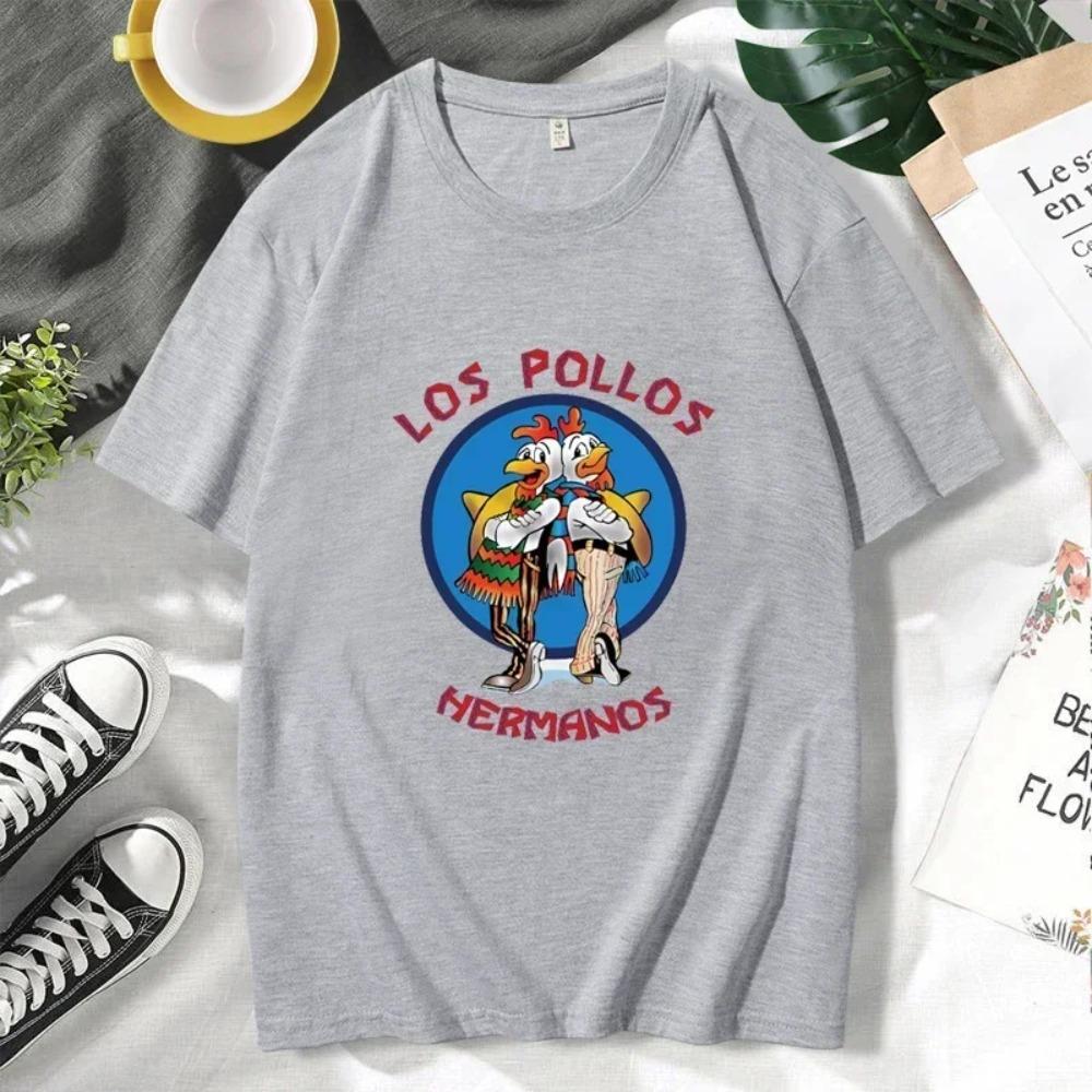 Men's T-shirt LOS POLLOS Hermanos Funny Printed Men Fashion Casual Short Sleeves Cotton Breathable T-shirt Chicken Brothers Tee