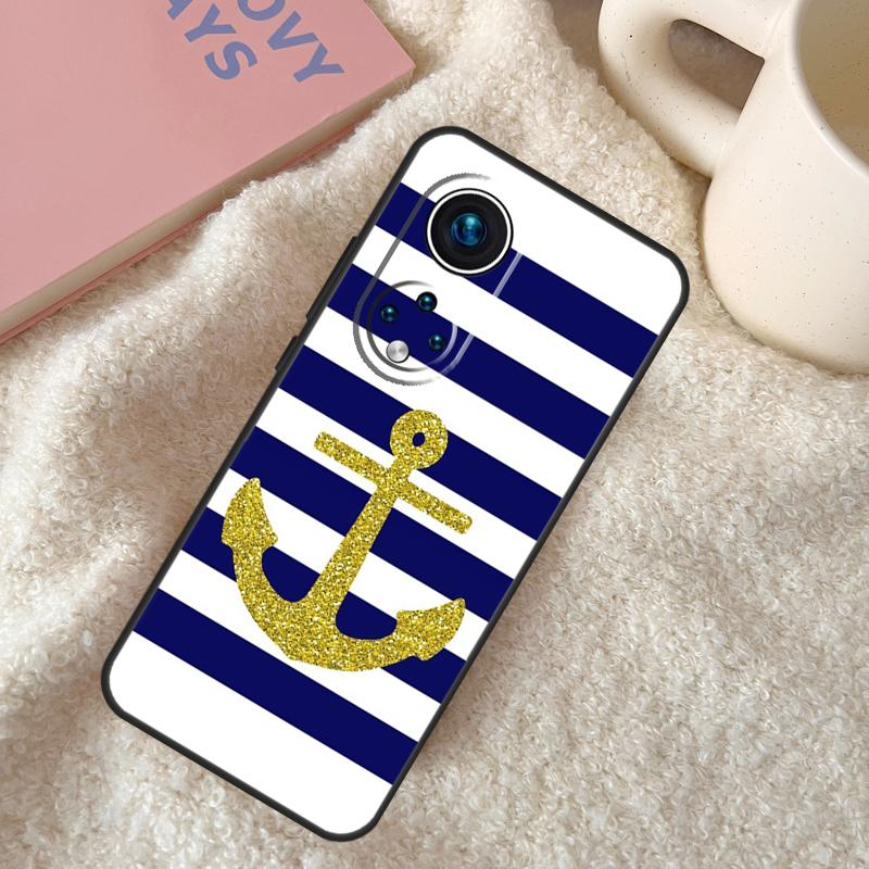 Stripes Anchor Boat Ship Case For Honor 200 Pro X9b X9a X8b X8a X8 X9 X9c 50 70 90 Lite Honor Magic 7 6 5 Pro Coque