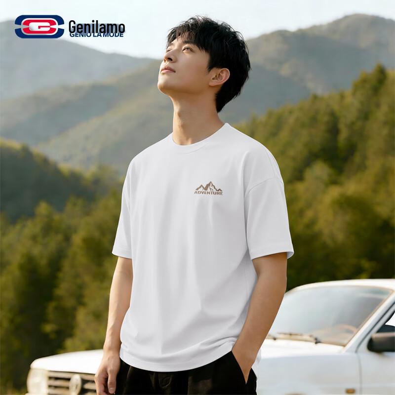

GENIOLAMODE Men s Heavyweight Cotton Short Sleeve T-Shirt XL