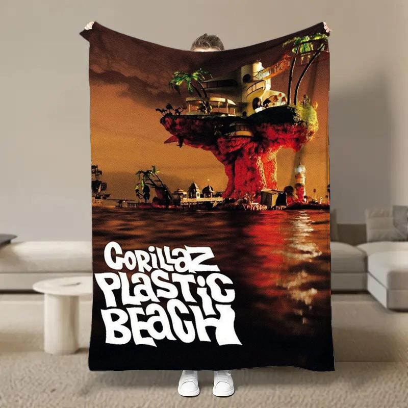 Wirtualny Zespół Rockowy Anime G-Gorillaz Miękkie Kocyki, Koc Grzewczy Komfortowy Koc na Piknik Łóżka Kanapę Domowy Sypialnia