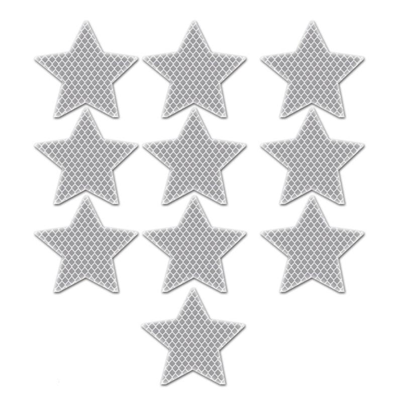 10pcs Reflective Star Decals for Car Motorcycle Night Visibility Safety Stickers Enhanced Nighttime Safety Easy To Apply