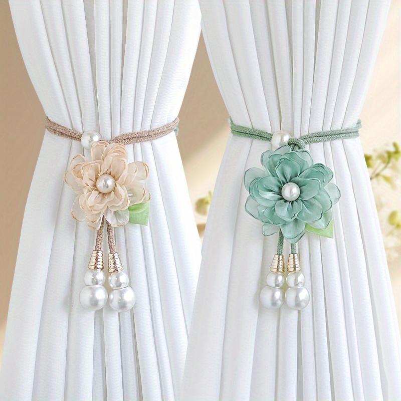 2pcs Elegant Curtain Tiebacks - Adjustable Window Drapes Holders with Floral-like Design, for Living Room, Bedroom, Wedding, Party Decor
