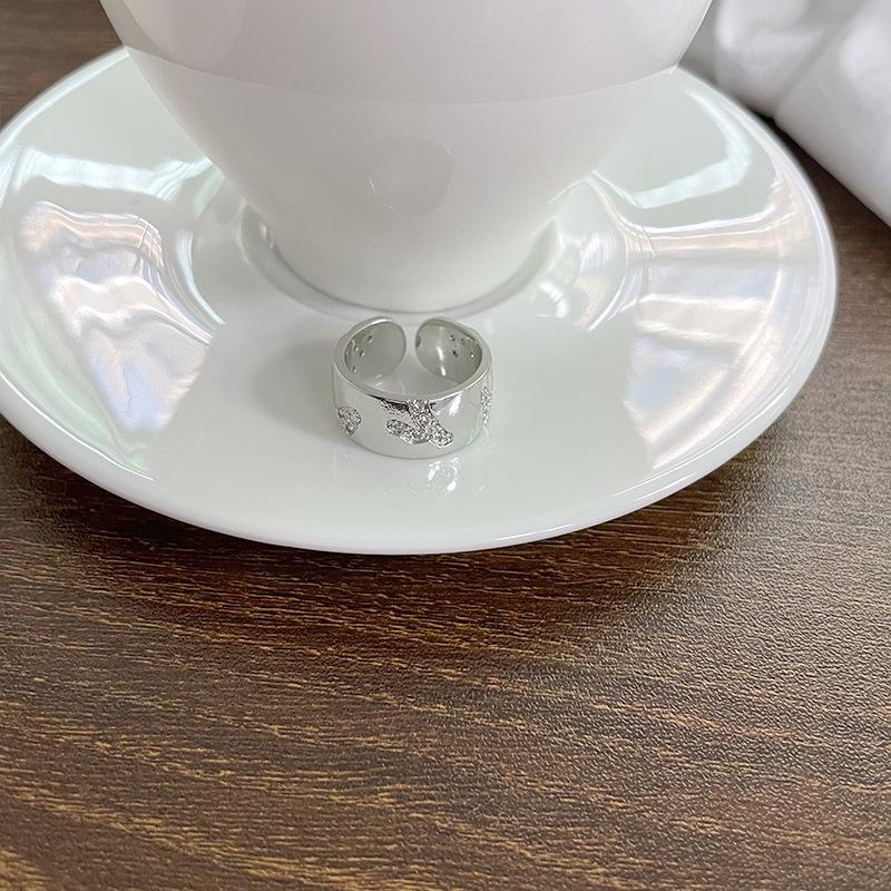 

Кольцо Lan Zhi с позолоченным сердцем, инкрустированное микро-паве, роскошное, дизайнерское, в корейском стиле (женщины) Adjustable Opening