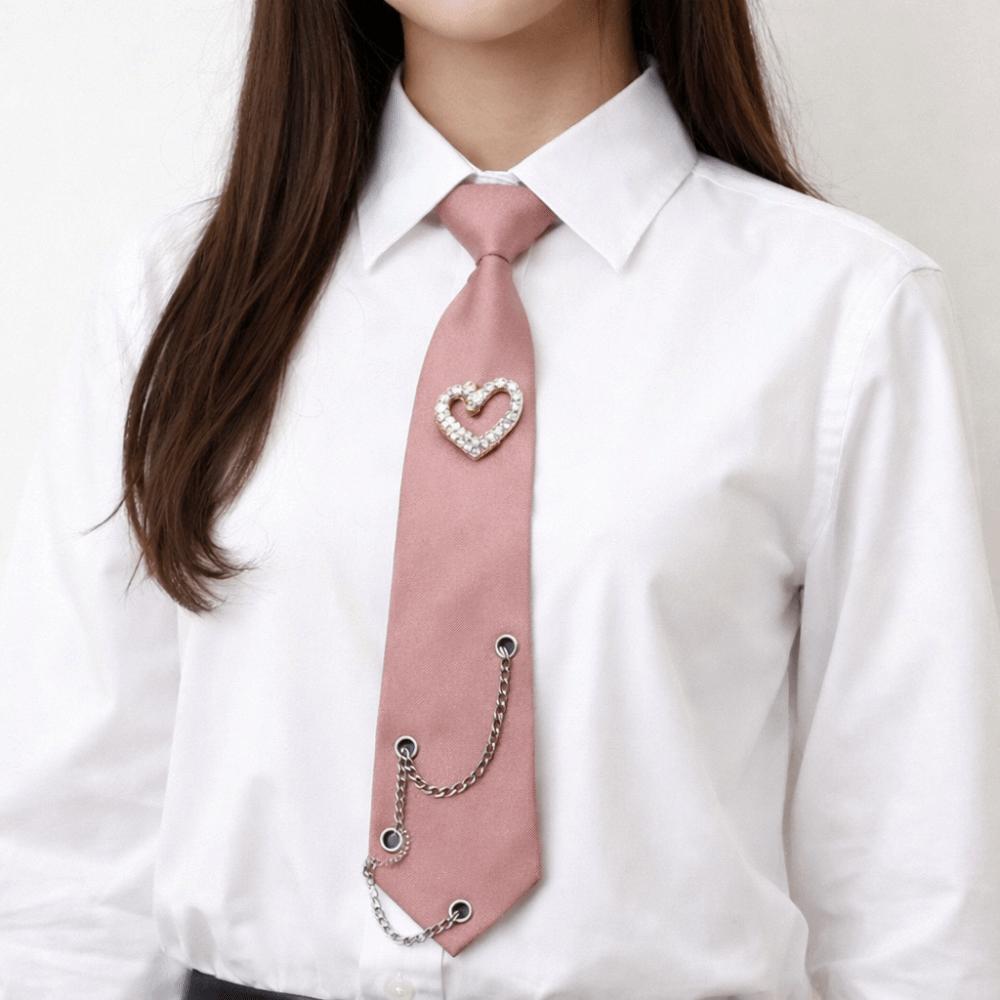 Koreanischer Stil Lange Krawatte Quasten Hemdkrawatte Elegante Liebesherz Krawatte Herren