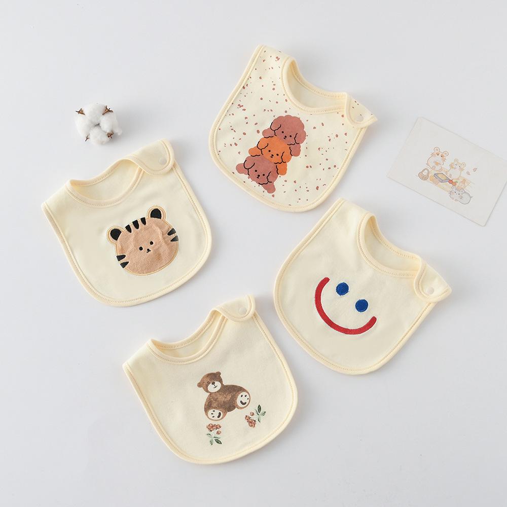 Korean-Style Cartoon Cotton Baby Bib – Waterproof, A-Class Saliva Towel