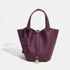 2026 Women's Genuine Leather Cowhide Basket Bucket Bag - Versatile, High-End Handbag