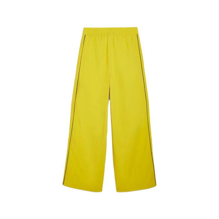 Puma T7 Play Loud T7 Series Logo Pattern Elastic Waist Straight Loose Knit Sports Pants Women bottoms Yellow 626807-41