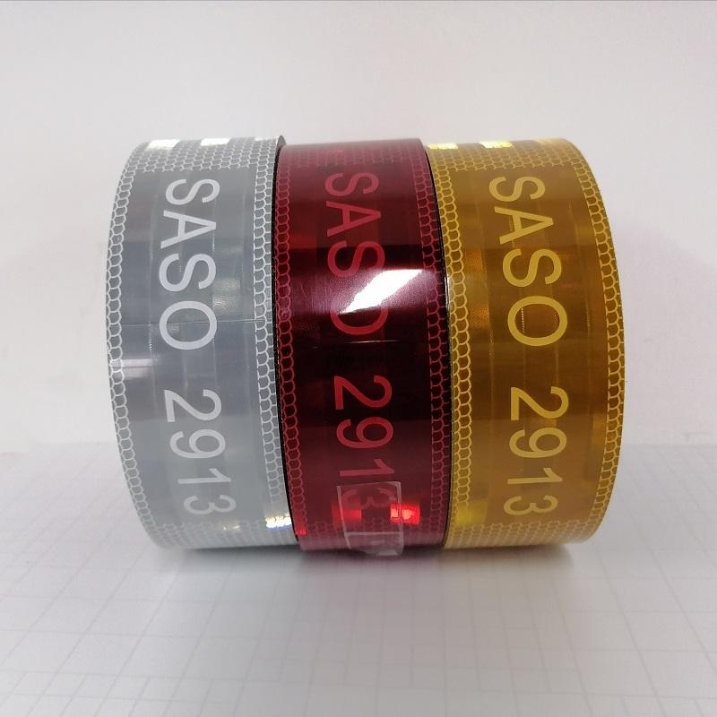 5cm*10m SASO 2913  Reflective Tapes White Red Yellow Waterproof Reflectors Adhesive Strips Conspicuity Decals  For Truck Trailer