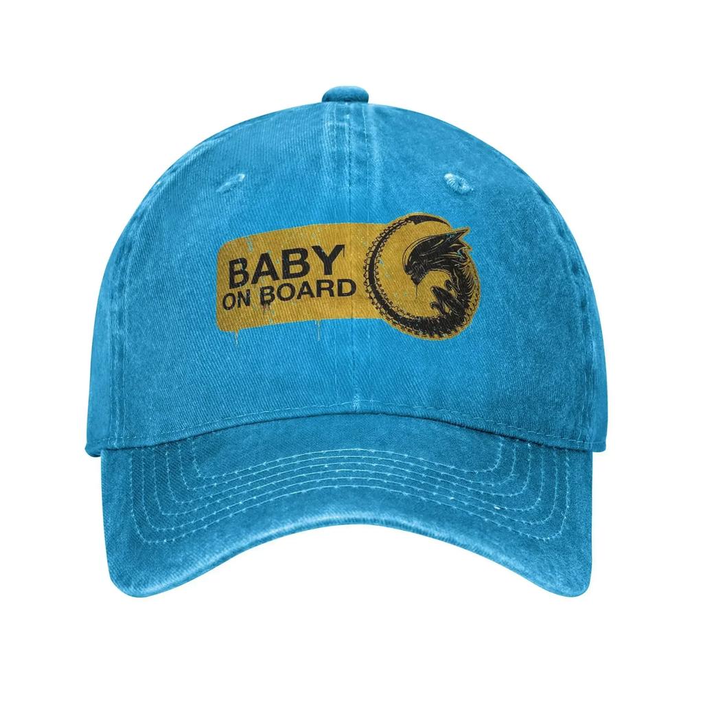 Vintage Alien Movie Baby Xeno Xenomorph Baseball Cap Unisex Distressed Denim Sun Cap Travel Unstructured Soft Caps Hat