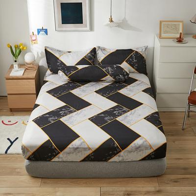 1pc Bed Mattress Fitted Sheet King Queen Size Sheet All-around Elastic Rubber Band Non-slip Dustproof Bed Sheet No Pillowcase