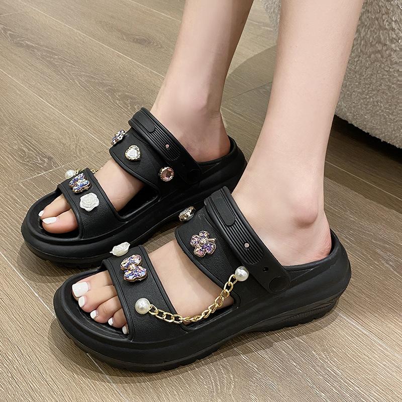 Fashion 2025 Women's Summer Slippers Thick Bottom Platform Sandals Casual Outdoor Beach Slides Soft EVA Home Slipper DIY Fashion Clogs