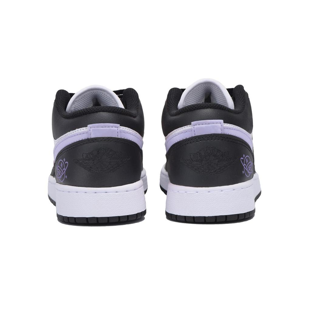 Jordan Air Jordan 1 Abrasion Resistant Low top Vintage Basketball Shoes Men's Black Purple 553558-131(Team85-)