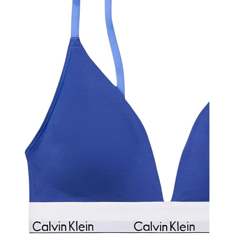 Calvin Klein Letter Jacquard Thin Lined Triangle Bra Women underwear Bright-Blue QF5650-542