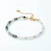 Minimalist Moss Agate & Pearl S925 Silver Bracelet