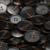 5Pcs Fine Edge Resin Four-Eye Button Black Coffee Double-Sided Coat Jacket Button Suit Trench Coat Accessories