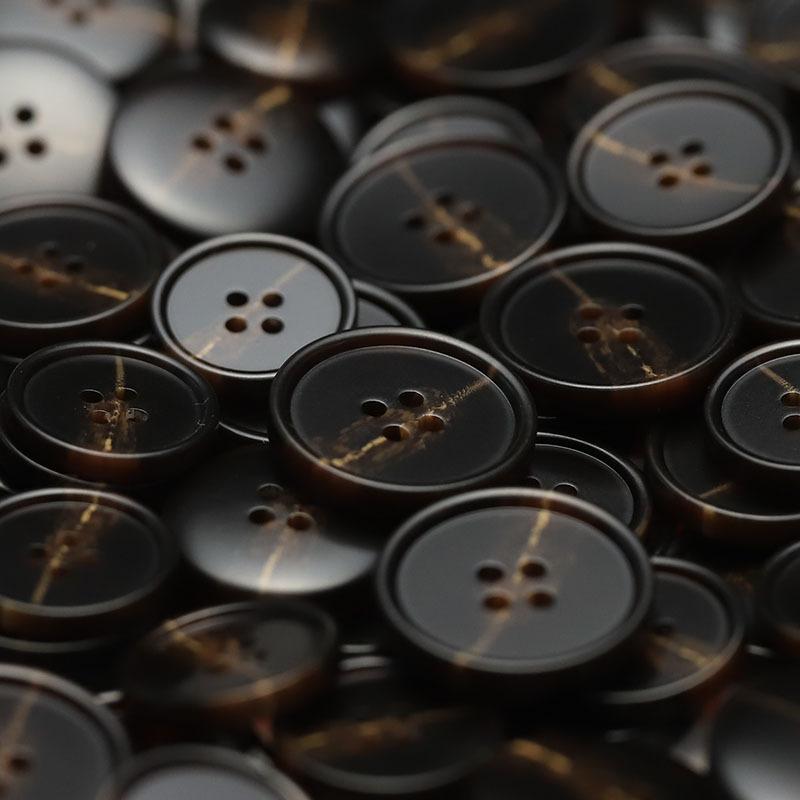 

5 шт. пуговицы с четырьмя ушками из смолы с тонким краем черного кофейного цвета для двухстороннего пальто, пиджака, костюма, тренча, аксессуаров 2 #[PB3285 Four Eyes Thin Edge Coffee Color] 17mm