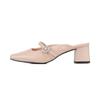 BARBARA 5.5cm Dress Mule Leather Jewel Buckle 2colors Bbj205