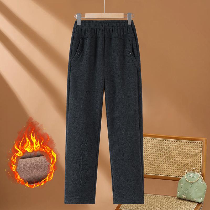 High Quality Woolen Straight Trousers Women Autumn Winter Oversize High Waist Pants Fleece Thicken Warm Casual Pants Female