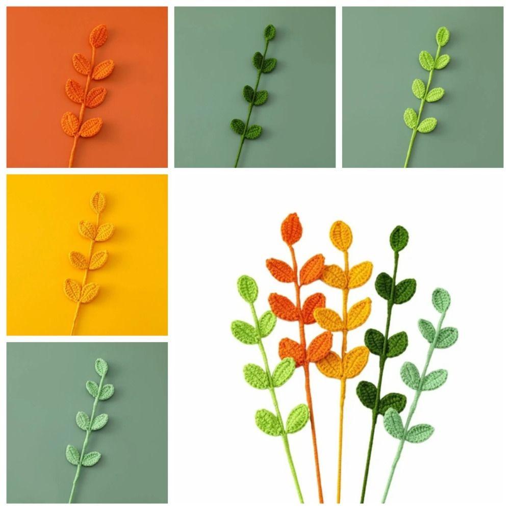 Handmade 3D Leaf Bookmark Knitted Leaf Book Page Marker High Quality Leaf Book Clip