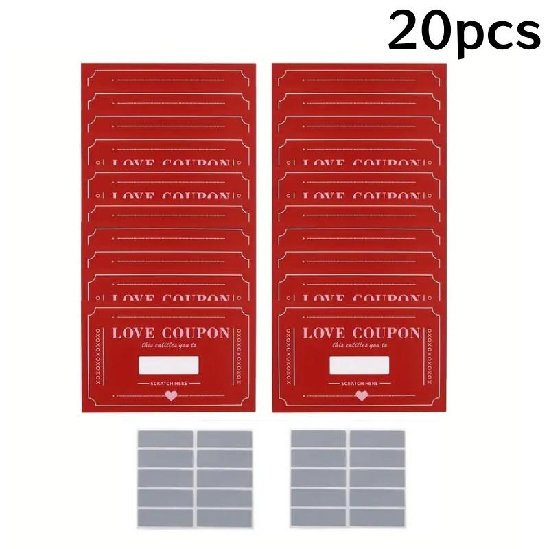 

20 шт. скретч-карт, купоны на любовь, игровые карты для вечеринки в честь Дня святого Валентина со скретч-наклейками для подарка на годовщину свадьбы 20PCS