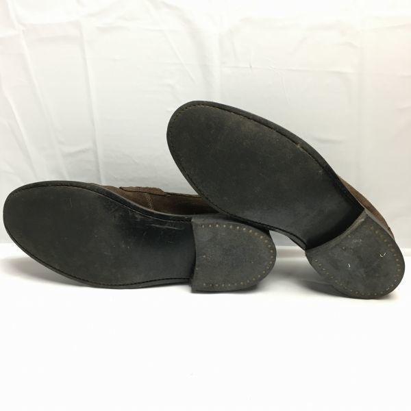 Made In England CYRILLUS Handmade Suede Loafers Moccasins Brown Size 42 26.5(USED)