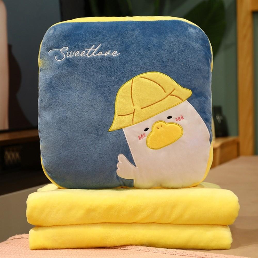New Cute Cartoon Plush Pillow Portable Folding Sofa Back Cushion Multifunctional 3-in-1 Office Nap Cushion Blanket