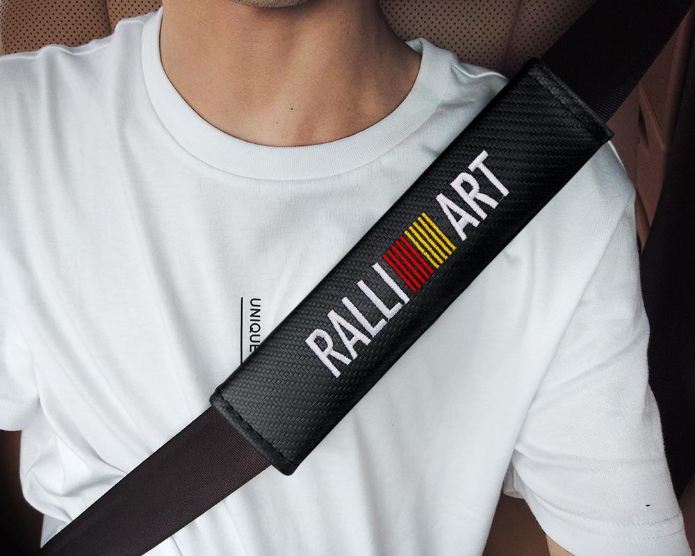 1/2Pcs Car Seat Belt Carbon Fiber Safety Belt Shoulder Cover For Mitsubishi Ralliart Outlander Lancera Asx Pajero L200 Galant