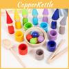 Wooden Montessori Toy Color Sorting Cup Game For Preschool Learning And Development