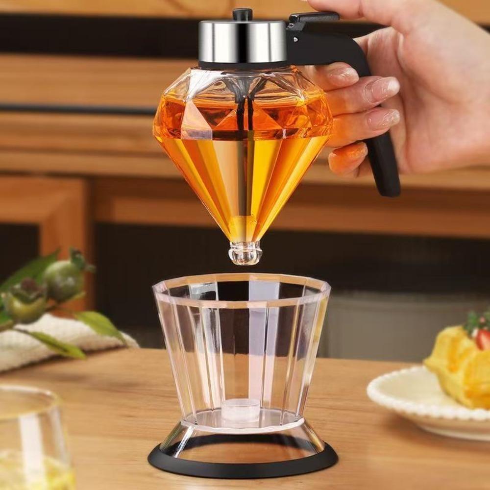 Clear  Shaped Honey Dispenser Glass Syrup Dispenser Practical Oil Dripper  Kitchen Gadgets