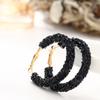 Sparkle Hoop Earrings For Women Punk Rock Big Crystal Black White Color Personality Retro Exaggeration Fashion Jewelry Kae157