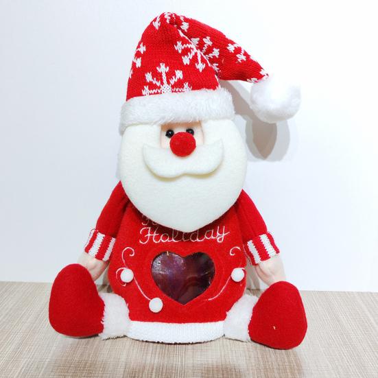 Christmas Apples Gift Bag Zipper Holiday Gift Pouch with Santa & Snowman Print Reusable Packaging for Candy Toys And Presents