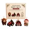 Set de mărgele fără lipici Kit DIY cu mărgele 3D, Set de meșteșuguri cu animale de Crăciun realiste, Kit tematic de broderie manuală ușoară pentru copii și adulți Educațional