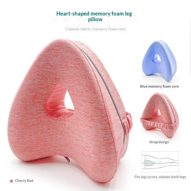 Heart Shaped Breathable Leg Pillow Orthopedic Memory Foam Knee Support Cushion for Elderly Side Sleepers Pain Relief