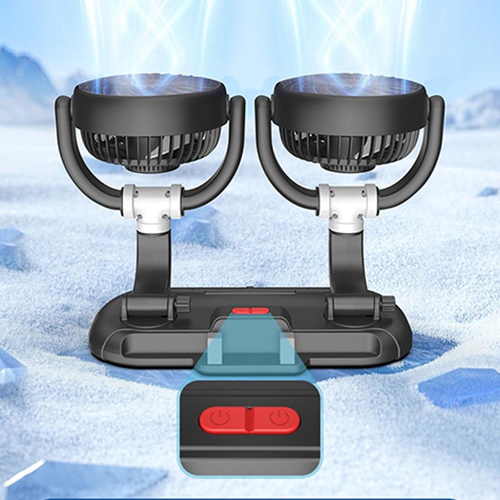 New Car Mounted Dual Head Fan Adjustable Multifunctional Car Mini Dual Head Small Fan For Household Use