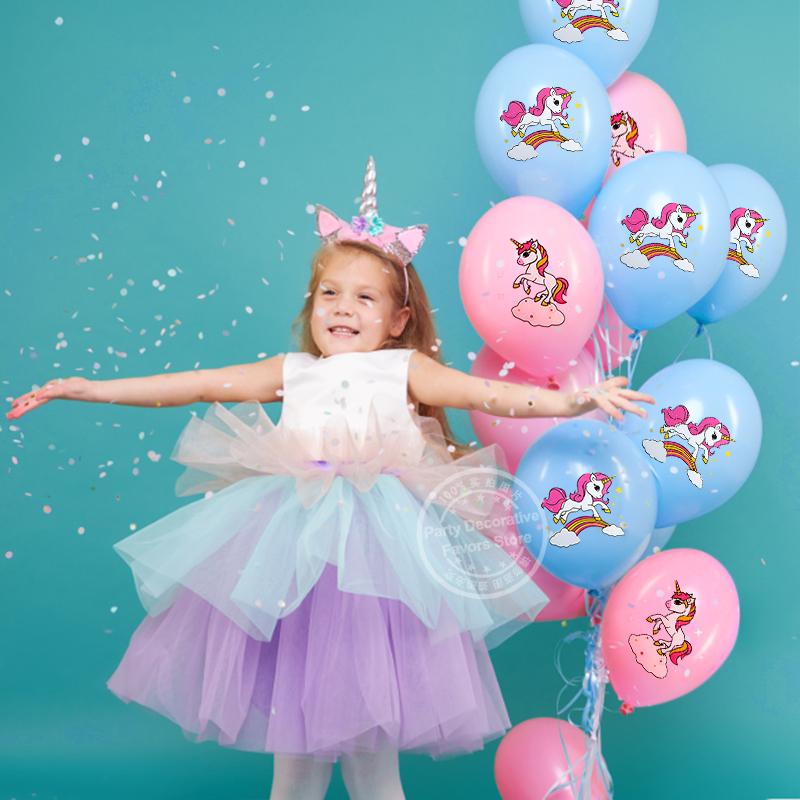 10-40Pcs Cartoon Unicorn Latex Balloons Girls Rainbow Unicorn Theme Birthday Party Decoration Supplies Kids Gift Helium Globos
