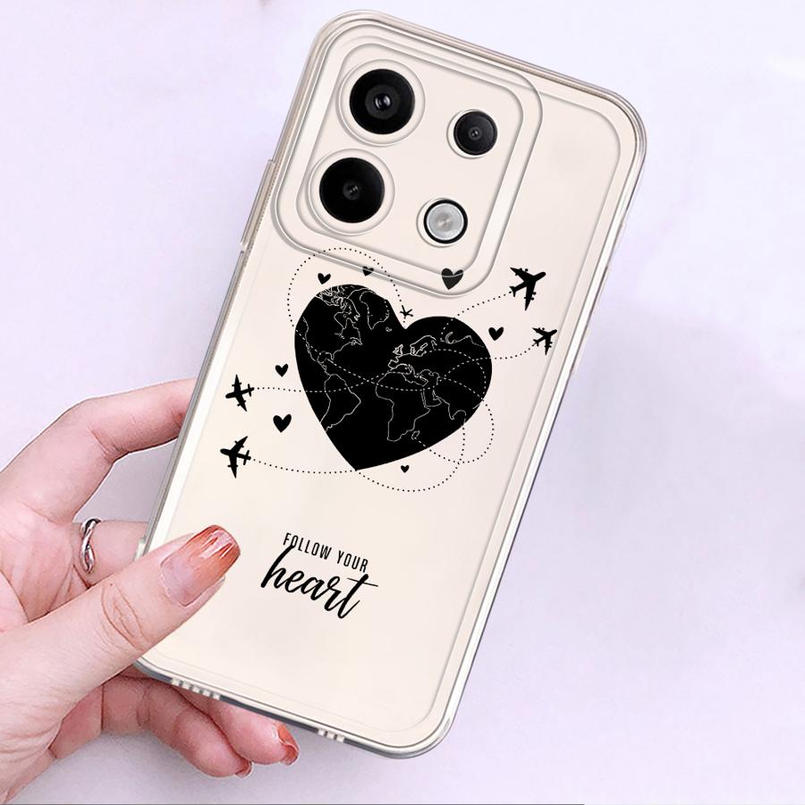 Soft Phone Cover Case for Xiaomi Redmi Note 14 Pro Plus 12S 13C 10S 9 10 14C A4 12 11S 11 Note 13 Love Airplane Art