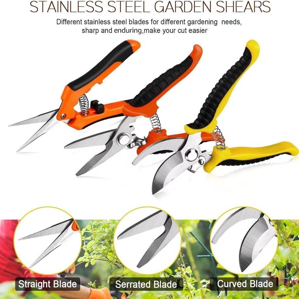 Garden Shears Set With Stainless Steel Blades For Pruning Fruit Trees And Garden Use